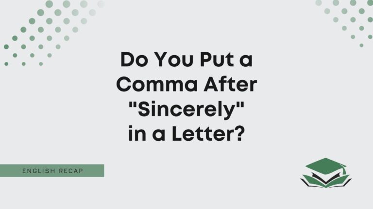 do you put a comma after sincerely in an email
