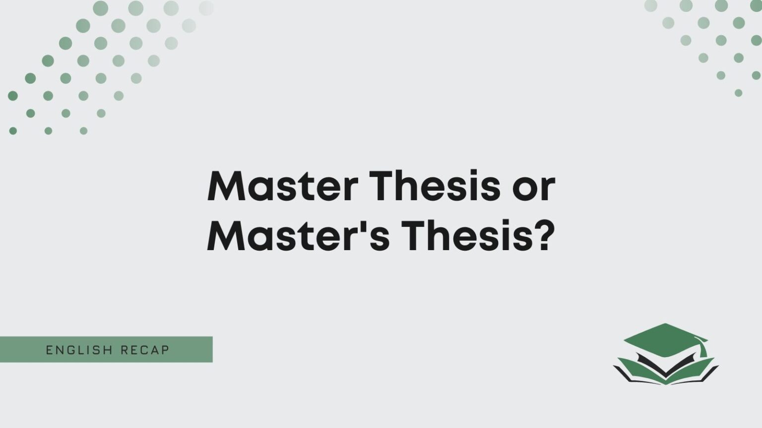master's thesis or masters thesis