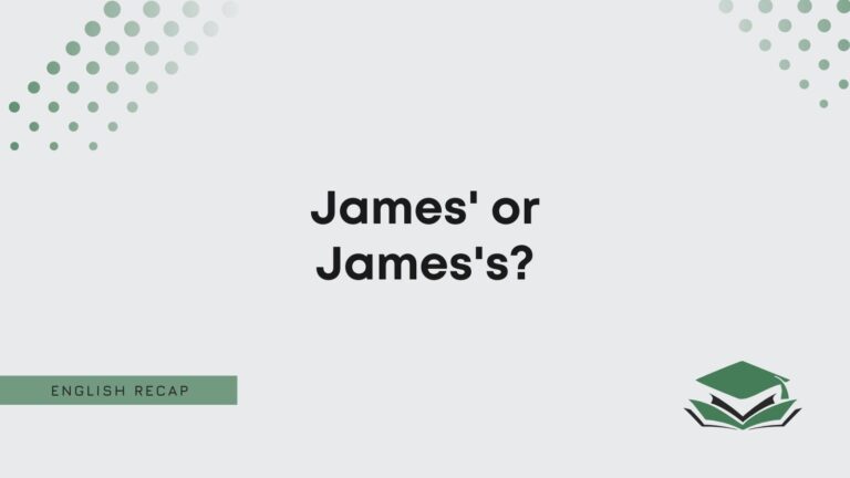 how to write possessive form of james