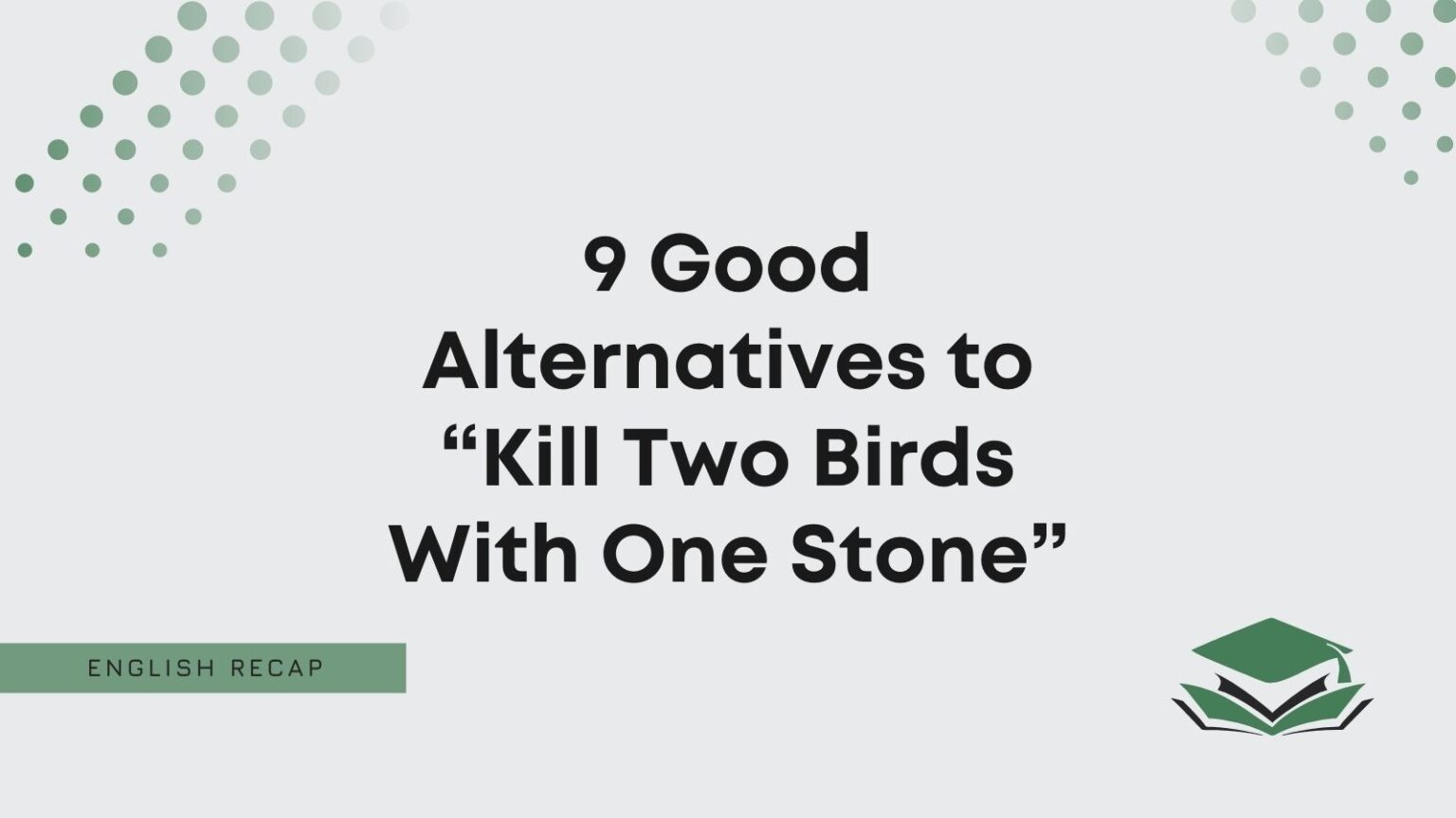 9 Good Alternatives To “kill Two Birds With One Stone” English Recap